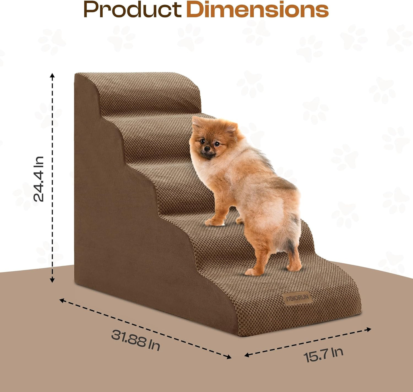 Curved Dog Stairs-Coffee