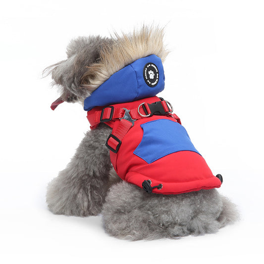 Back Style Hooded  Windproof Winter Dog Coat