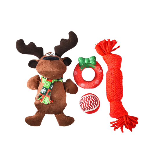 Christmas Interactive Dog Chew Toy Set