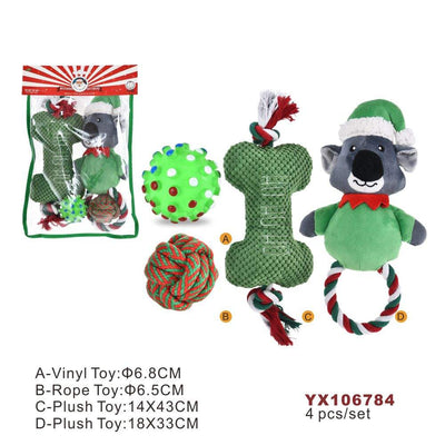 Christmas Interactive Dog Chew Toy Set