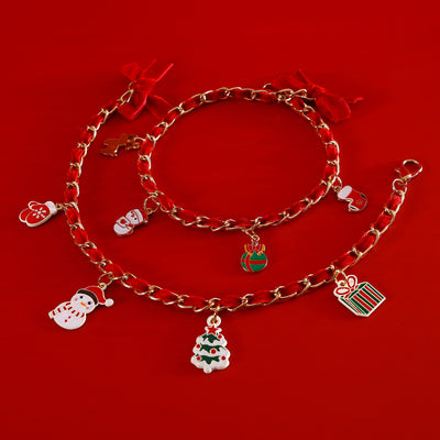 Christmas Pet Metal Velvet Collar With Dropping