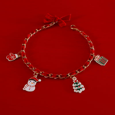 Christmas Pet Metal Velvet Collar With Dropping