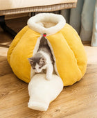 Cozy Pumpkin Pet Cave Bed
