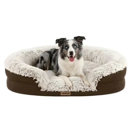 Fluffy Orthopedic Dog Bed-Coffee