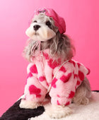 Love Graphic Plush Pet Jacket With Bag