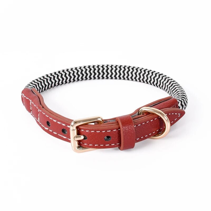 Luxury Leather Dog Harness Leash Set