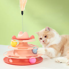 Three-Layer Feather Cat Turntable
