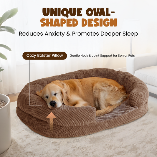 Oval Dog Bed Camel-L