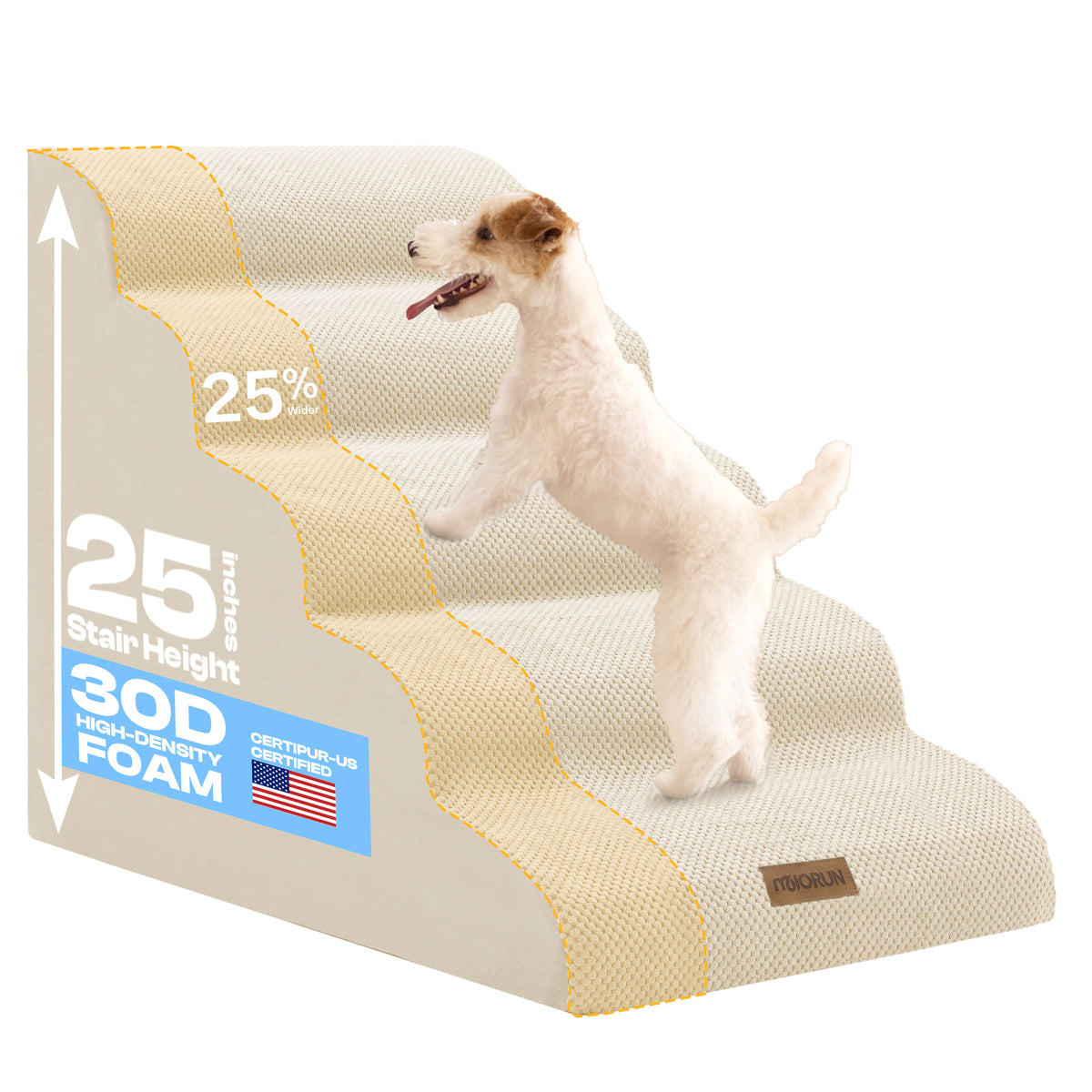 Extra Wide 5-Step Dog Stairs