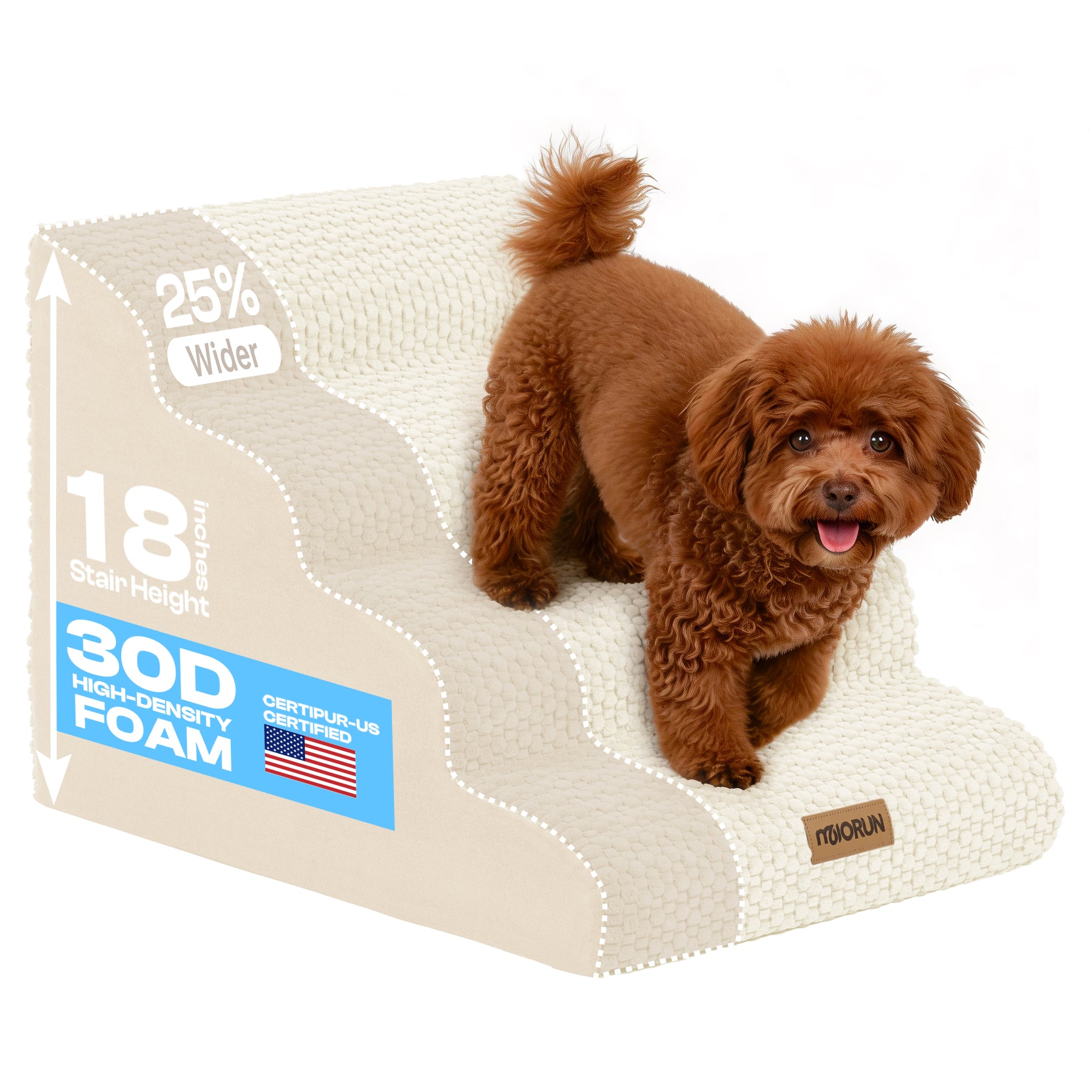 Extra Wide 4-Step Dog Stairs