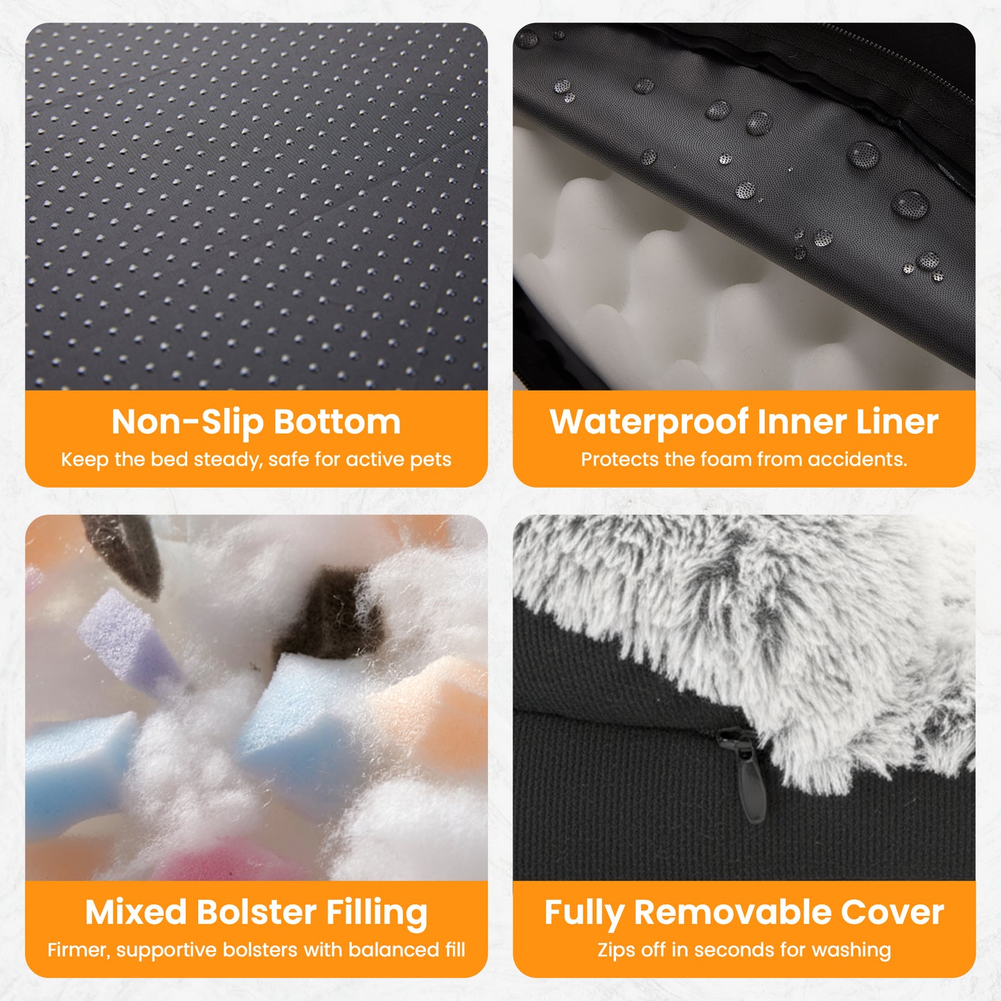 Fluffy Orthopedic Dog Bed-Gray