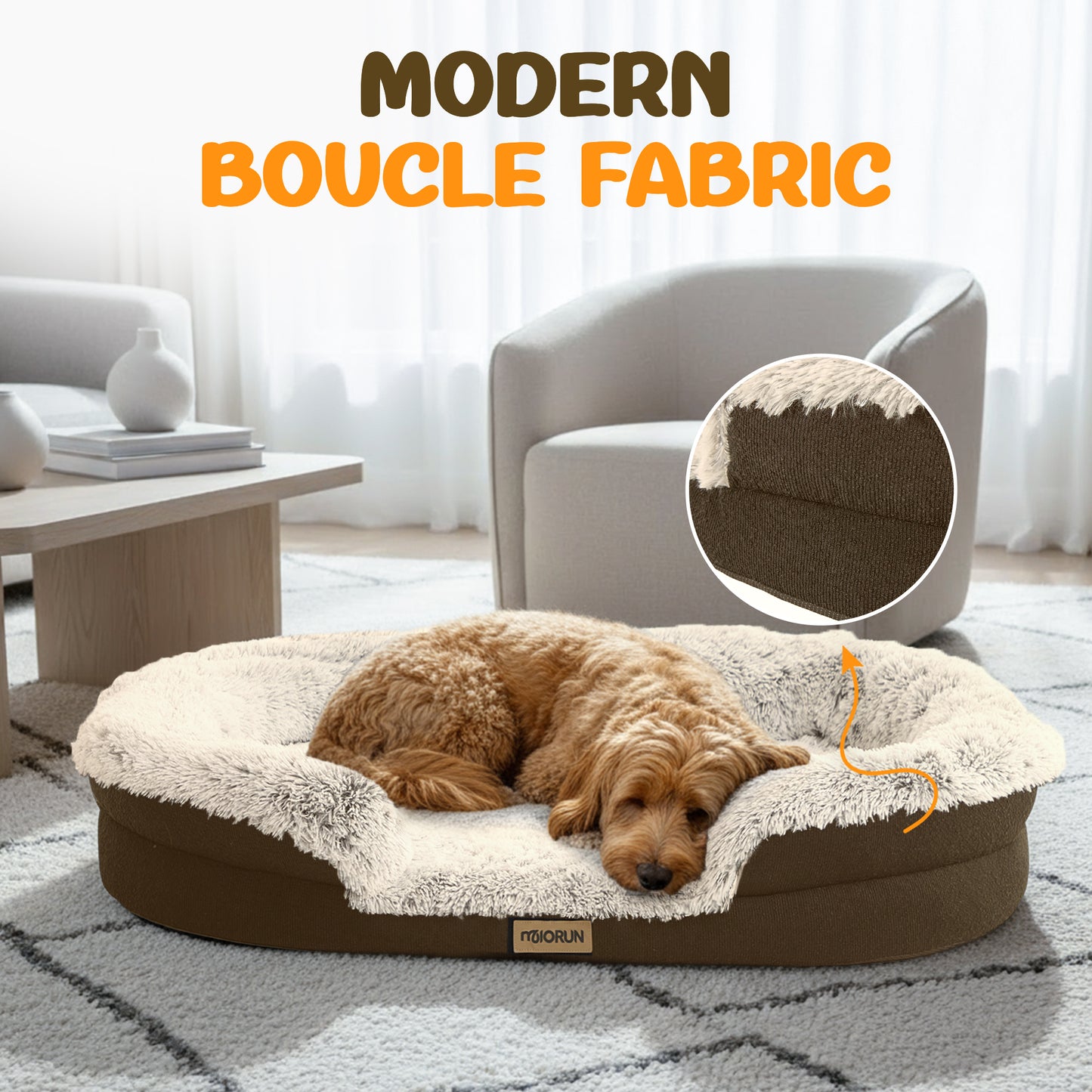 Fluffy Orthopedic Dog Bed-Coffee