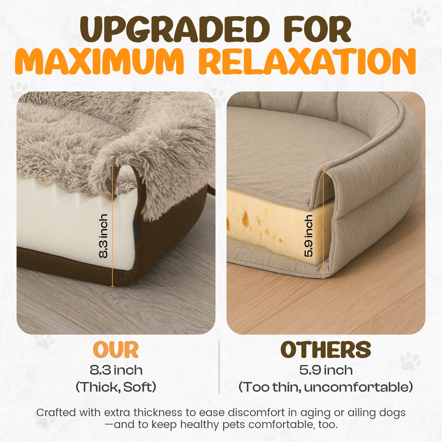Fluffy Orthopedic Dog Bed-Coffee
