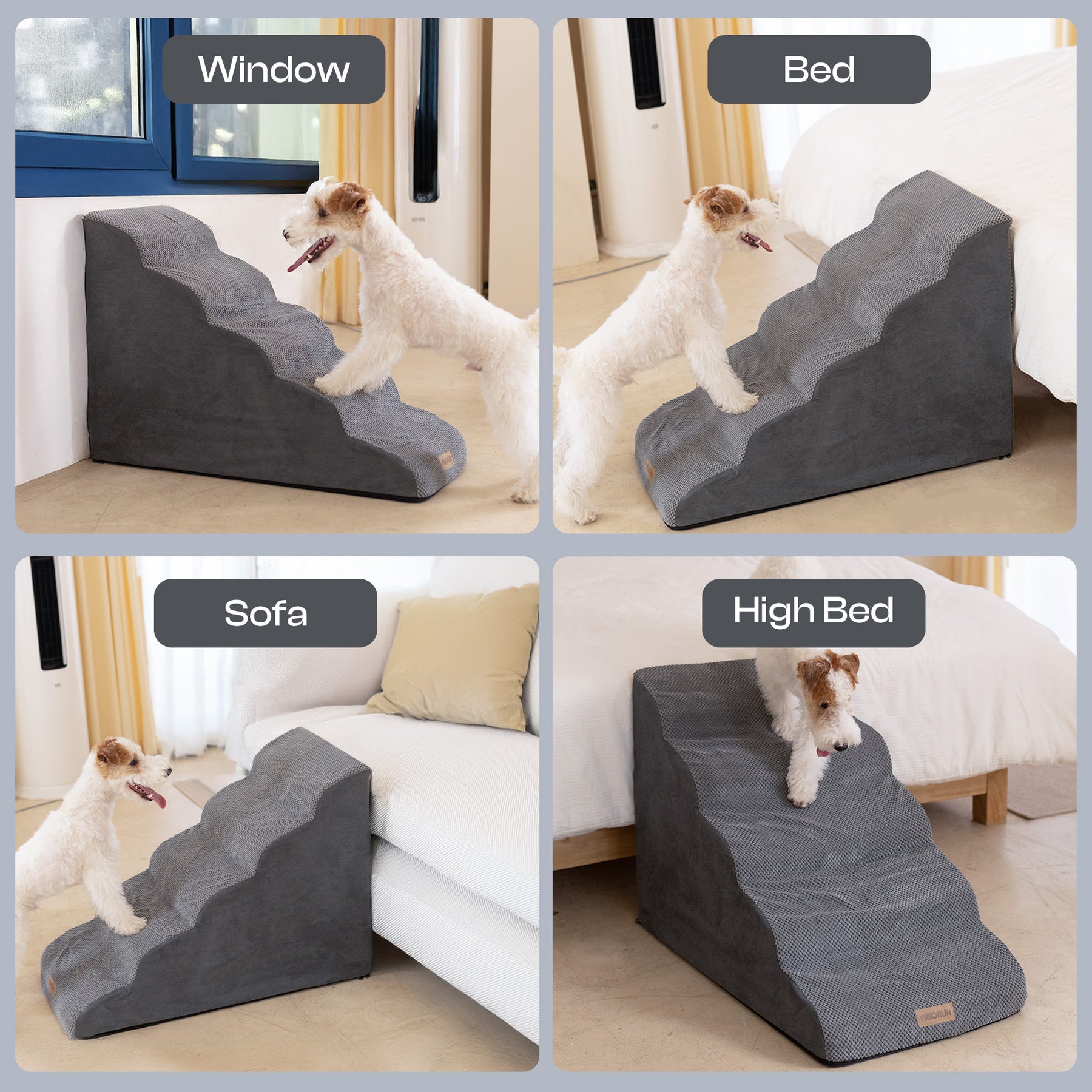 Extra Wide 5-Step Dog Stairs