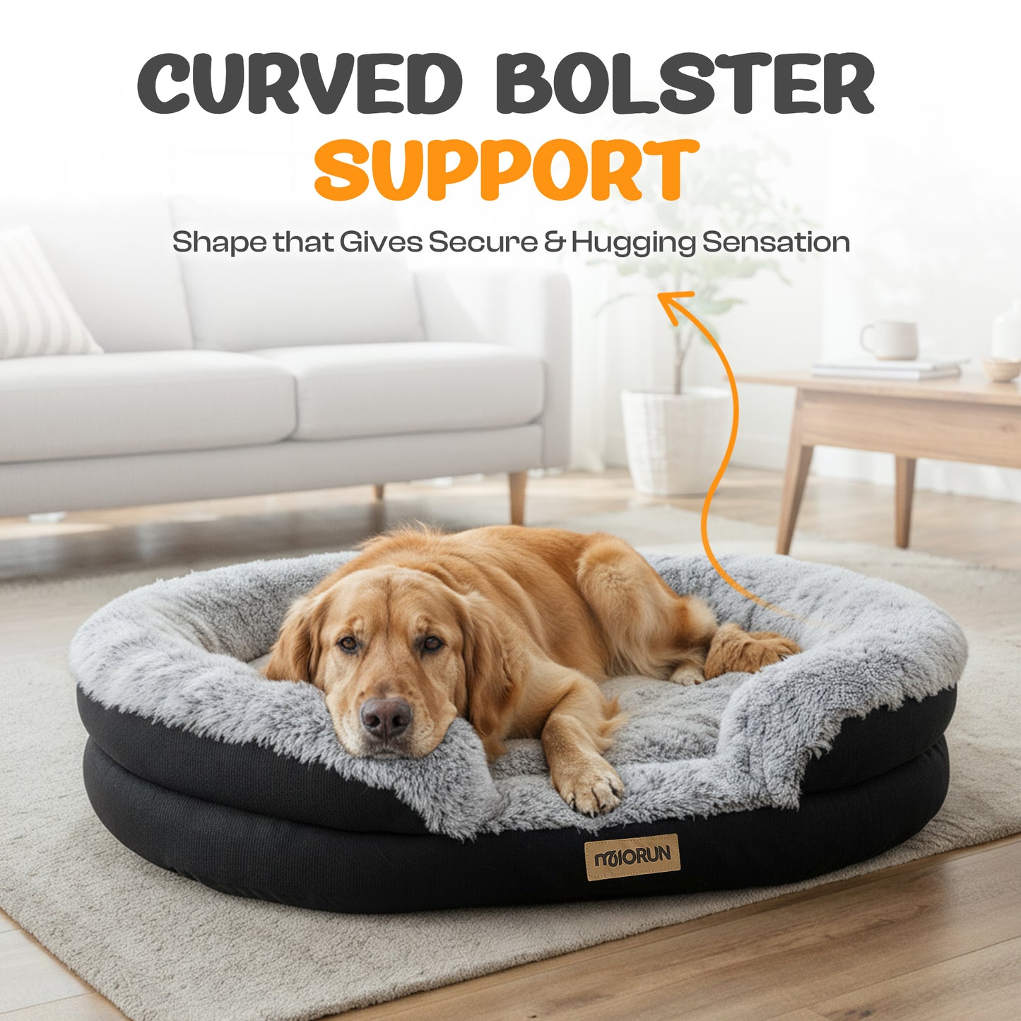 Fluffy Orthopedic Dog Bed-Gray