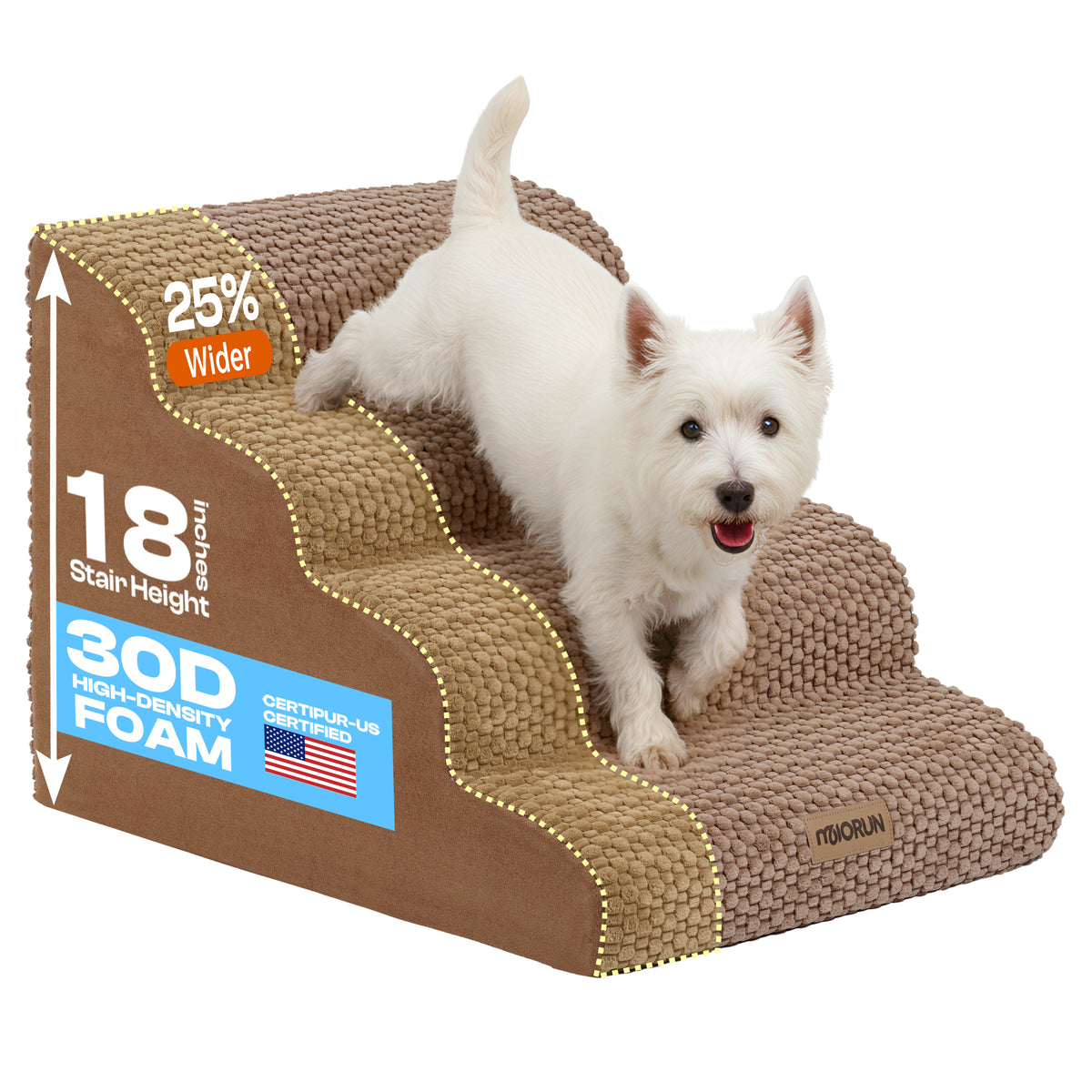 Extra Wide 4-Step Dog Stairs