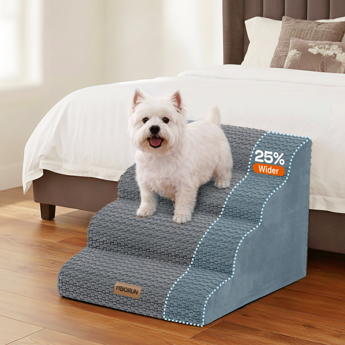 Extra Wide 4-Step Dog Stairs