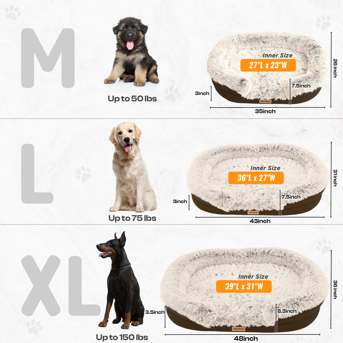 Fluffy Orthopedic Dog Bed-Coffee