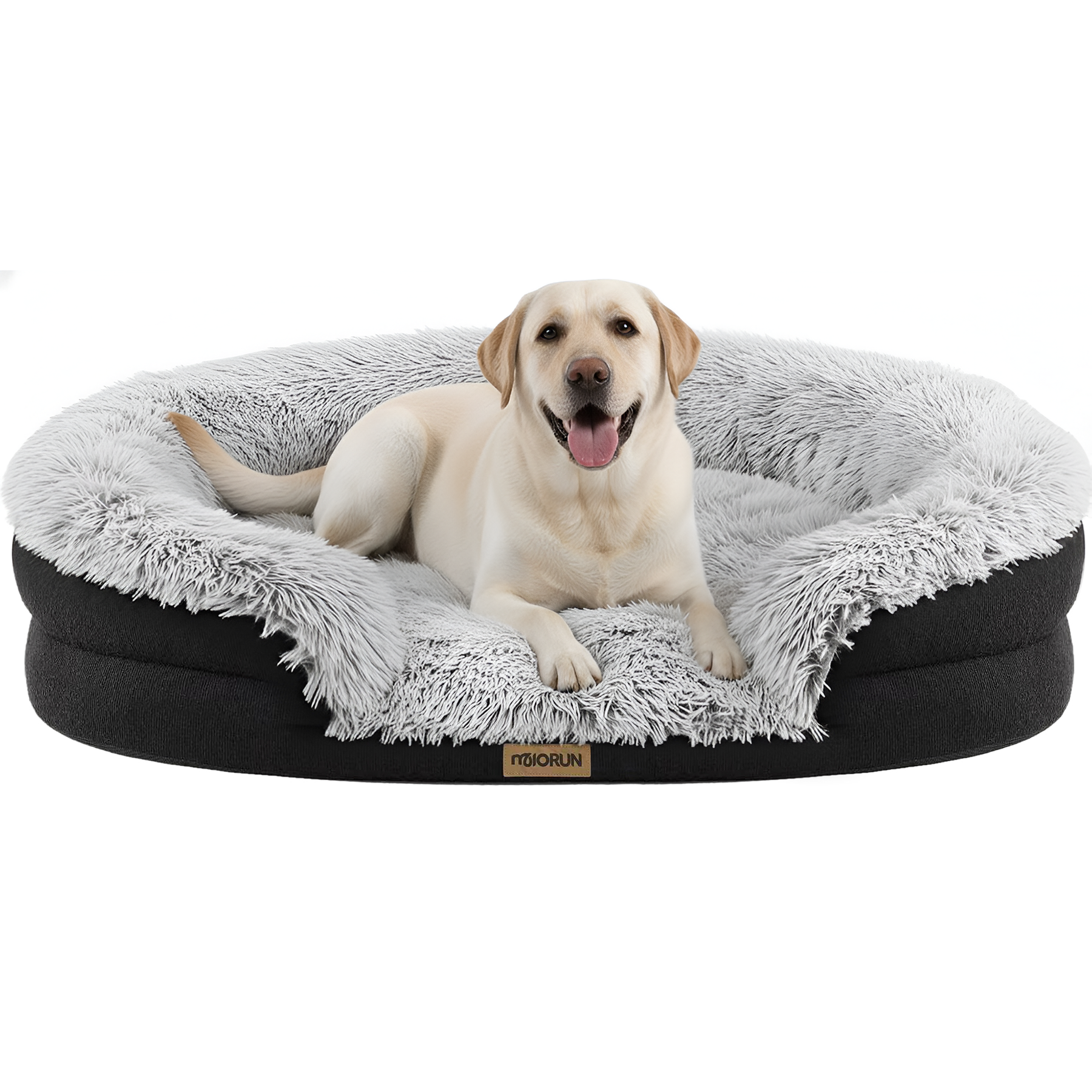 Fluffy Orthopedic Dog Bed-Gray