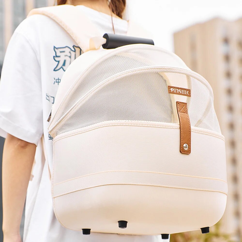 Chic"Breathable Mesh Pet Capsule Backpack