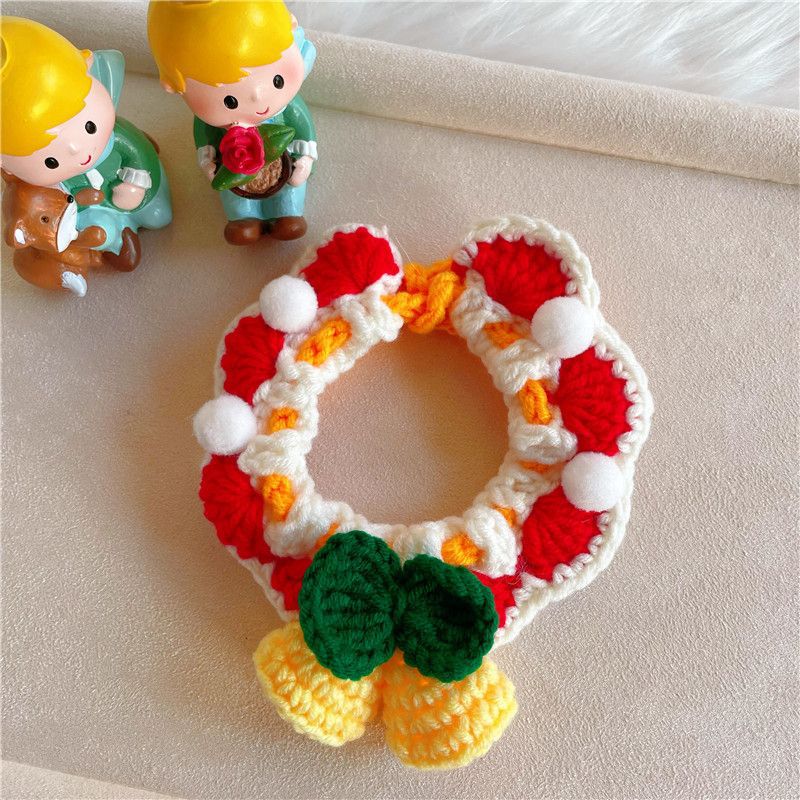 Christmas Handmade Knitted Crochet Pet Collar