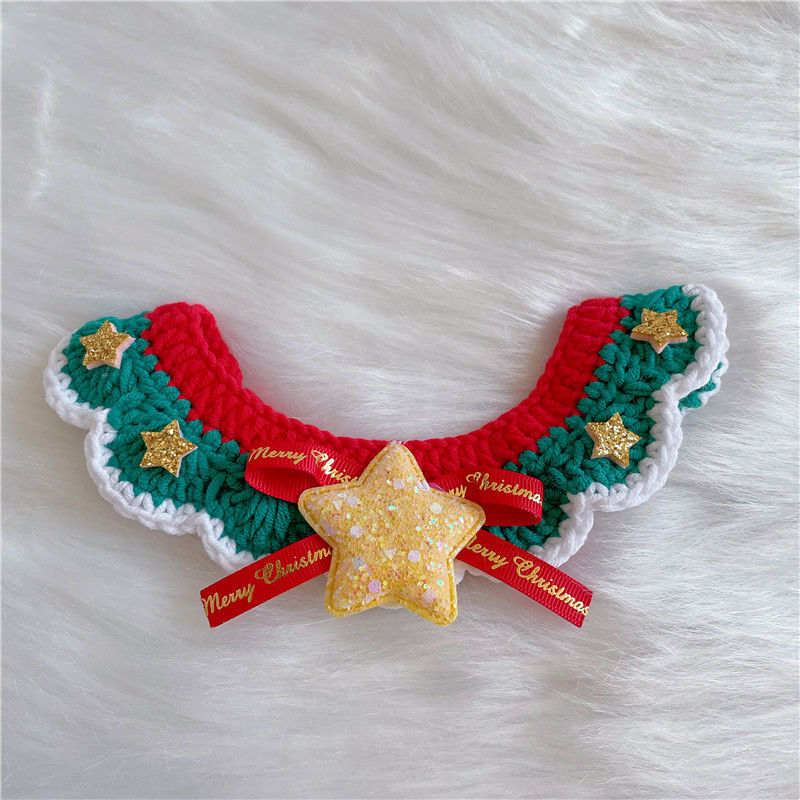 Christmas Handmade Knitted Crochet Pet Collar