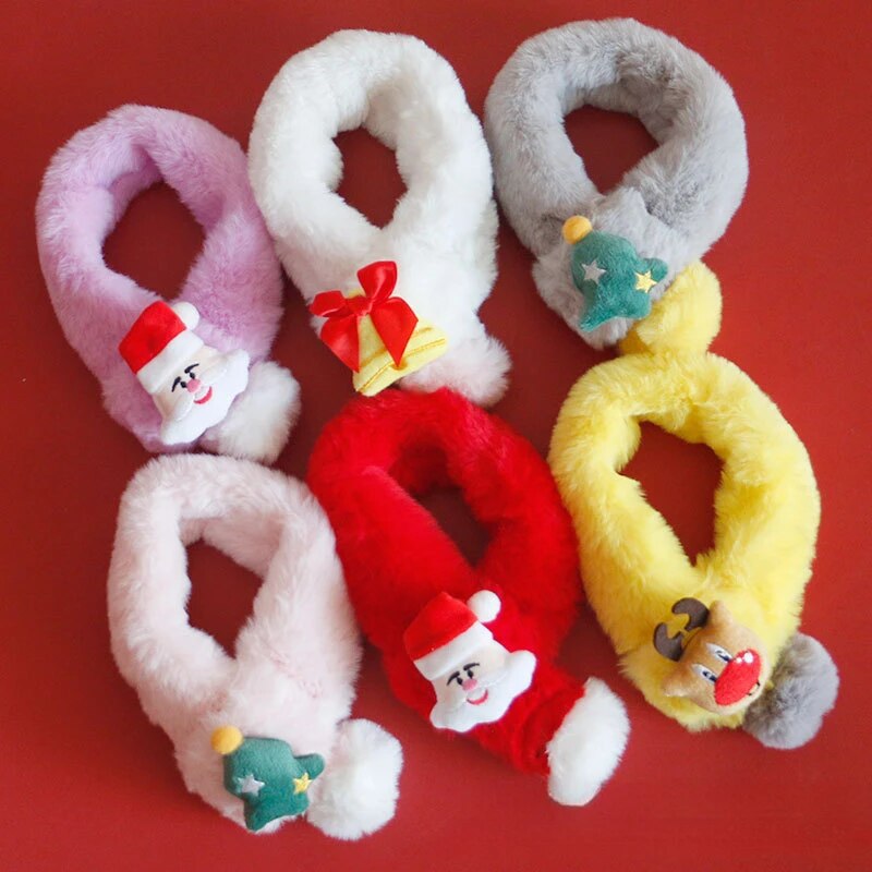 Christmas plush pet neck collar