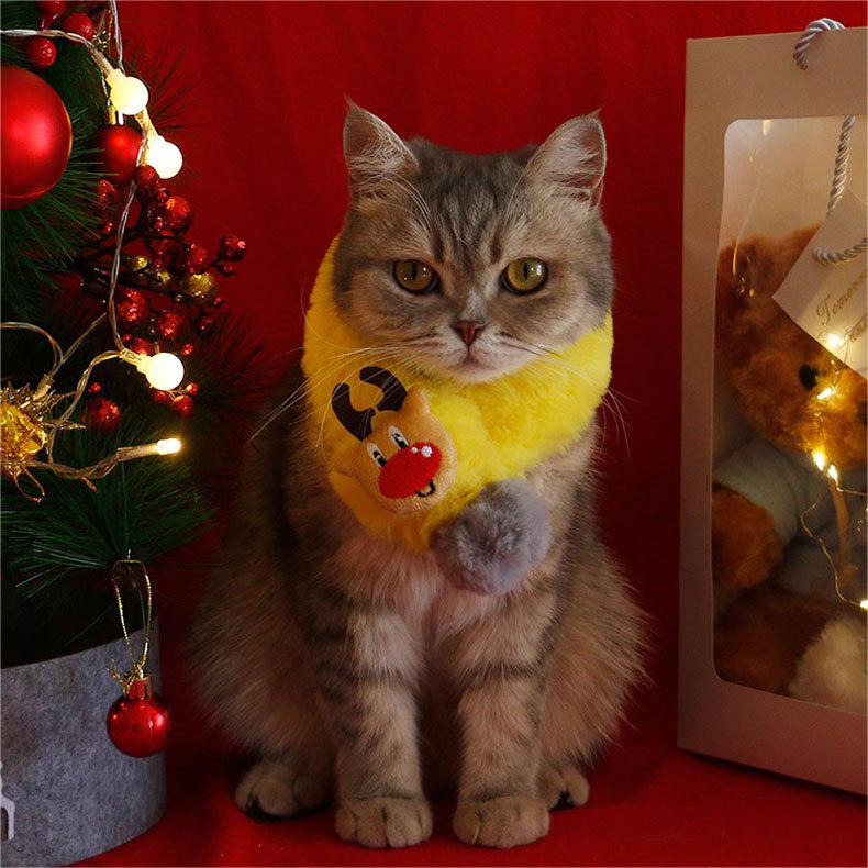 Christmas plush pet neck collar