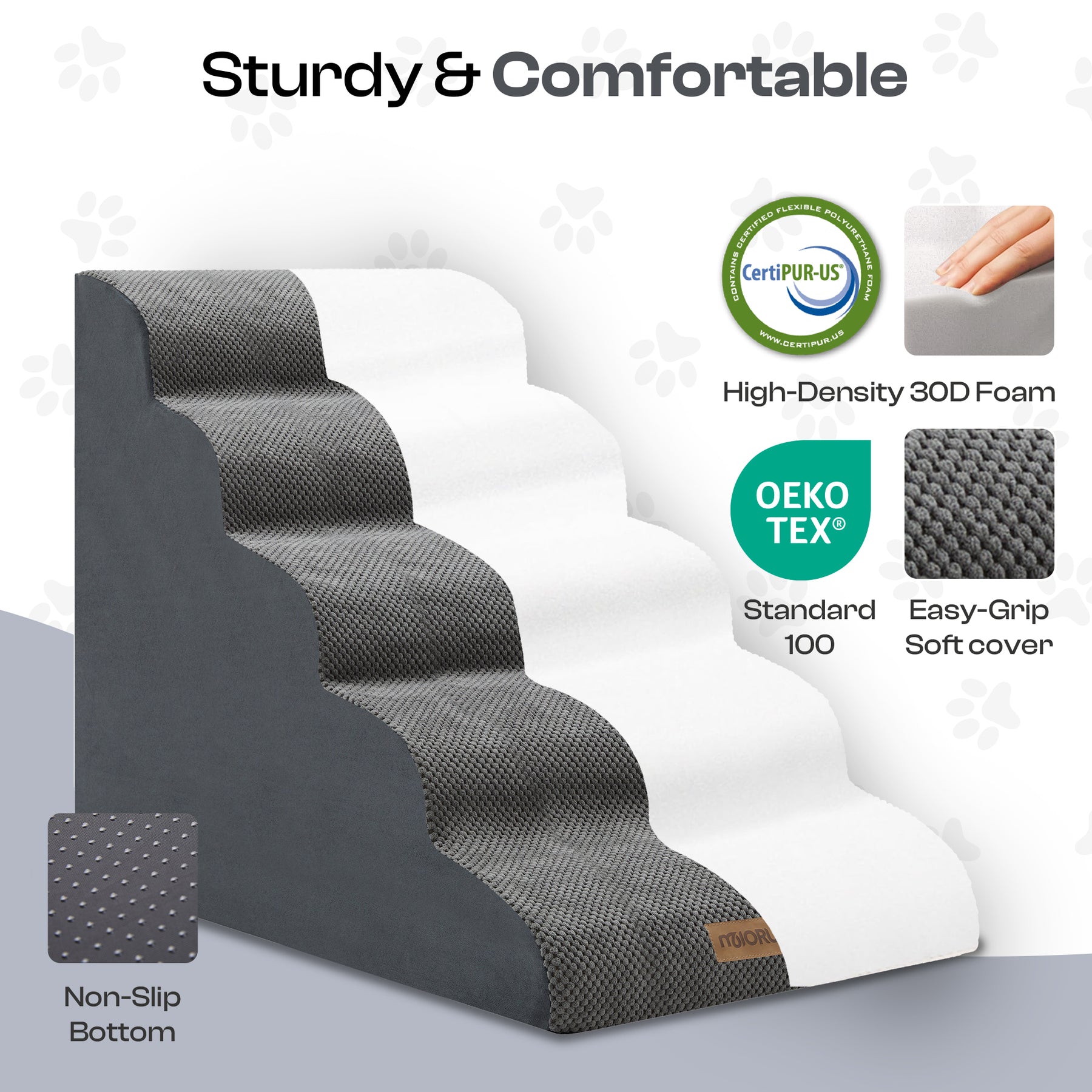 Extra Wide 5-Step Dog Stairs