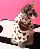 Love Graphic Plush Pet Jacket With Bag