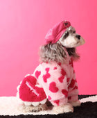 Love Graphic Plush Pet Jacket With Bag