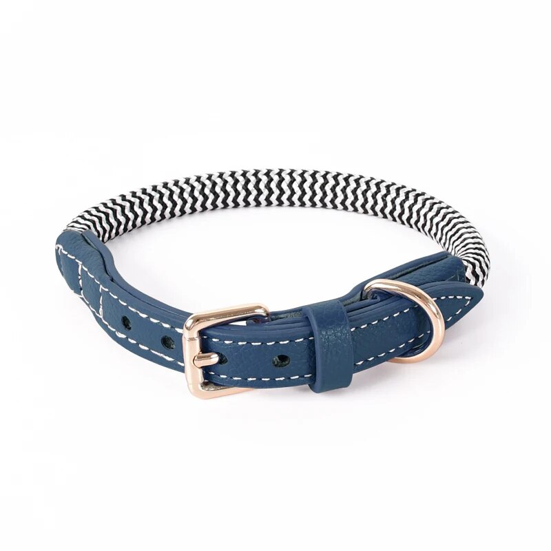 Luxury Leather Dog Harness Leash Set