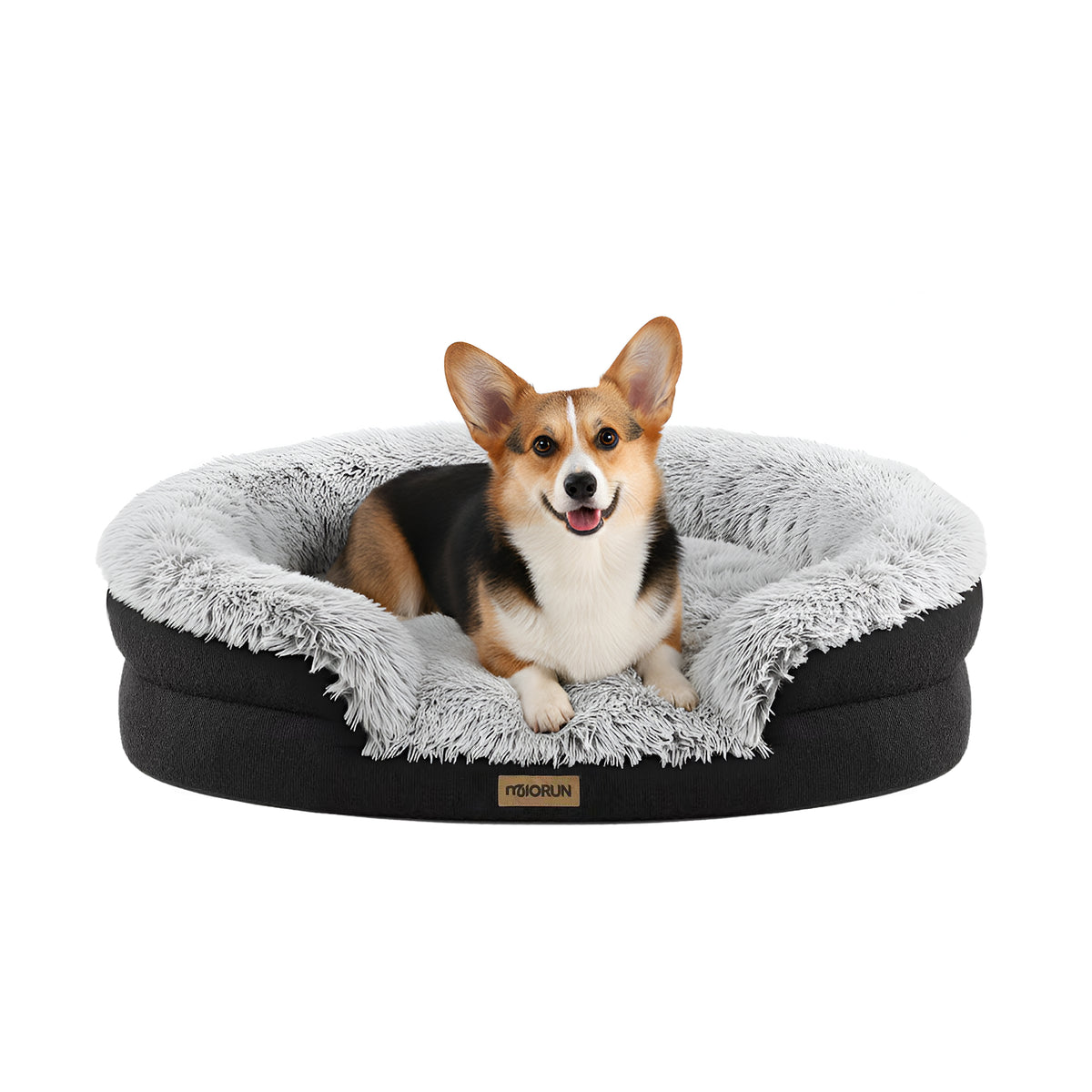 Fluffy Orthopedic Dog Bed-Gray