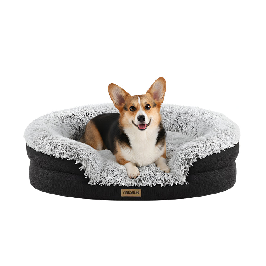 Fluffy Orthopedic Dog Bed-Gray