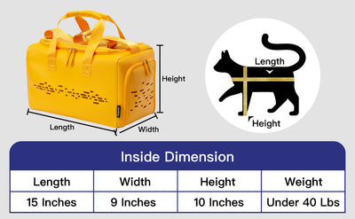 MIORUN Cat Carrier bag for Small Cats and Dogs, PU Leather Pet Carrier bag Airline Approved Soft Sided, Kitty Carrier with Breathable and Comfortable Inner Cushion for Travel