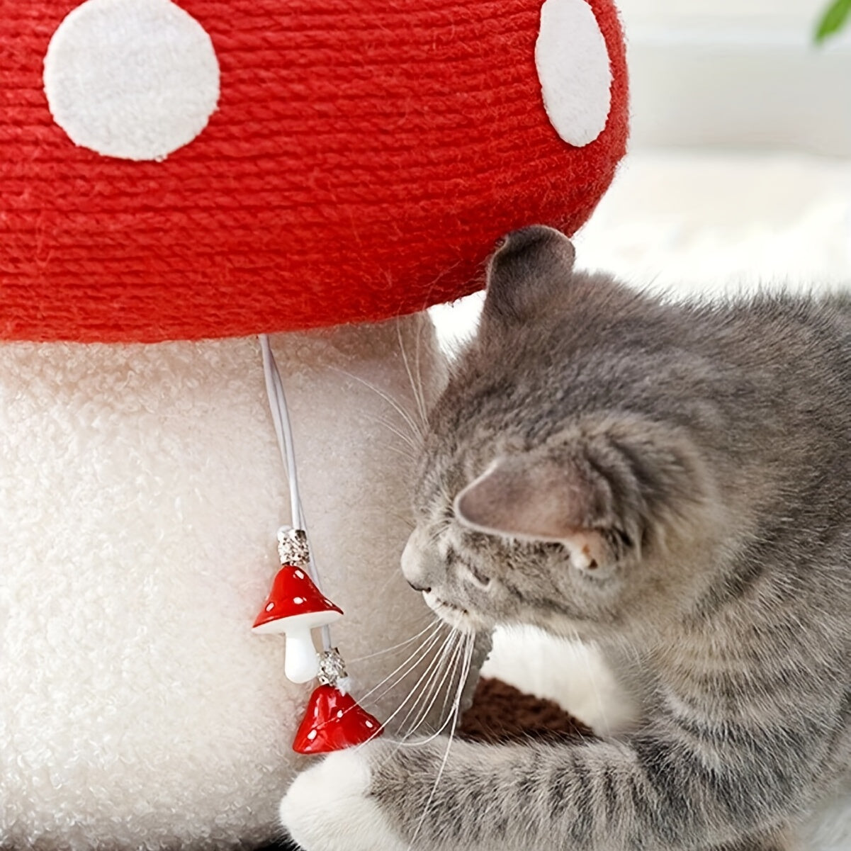 Mushroom" Sisal Scratching Toy For Cats