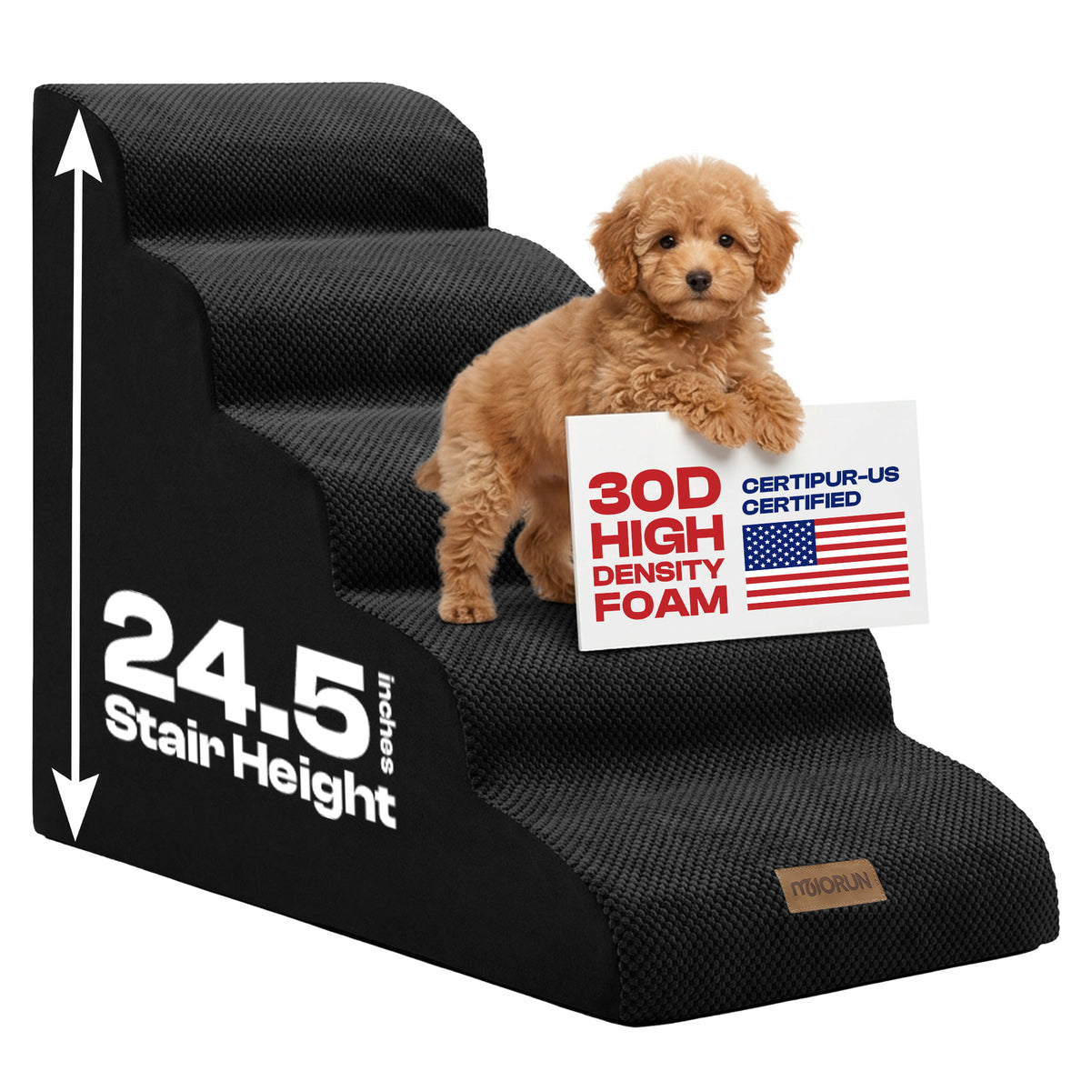 Curved 5-step Dog Stairs