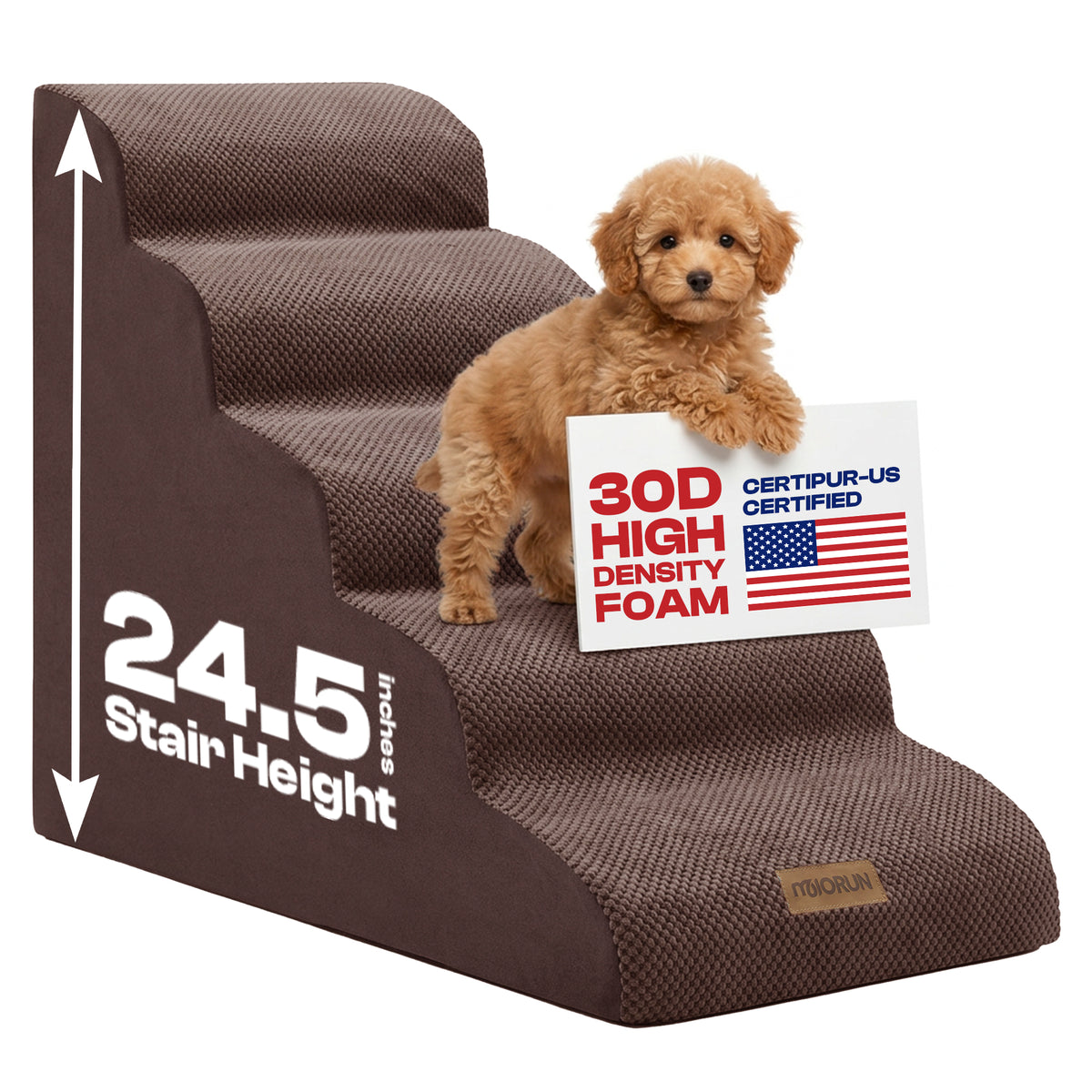 Curved 5-step Dog Stairs