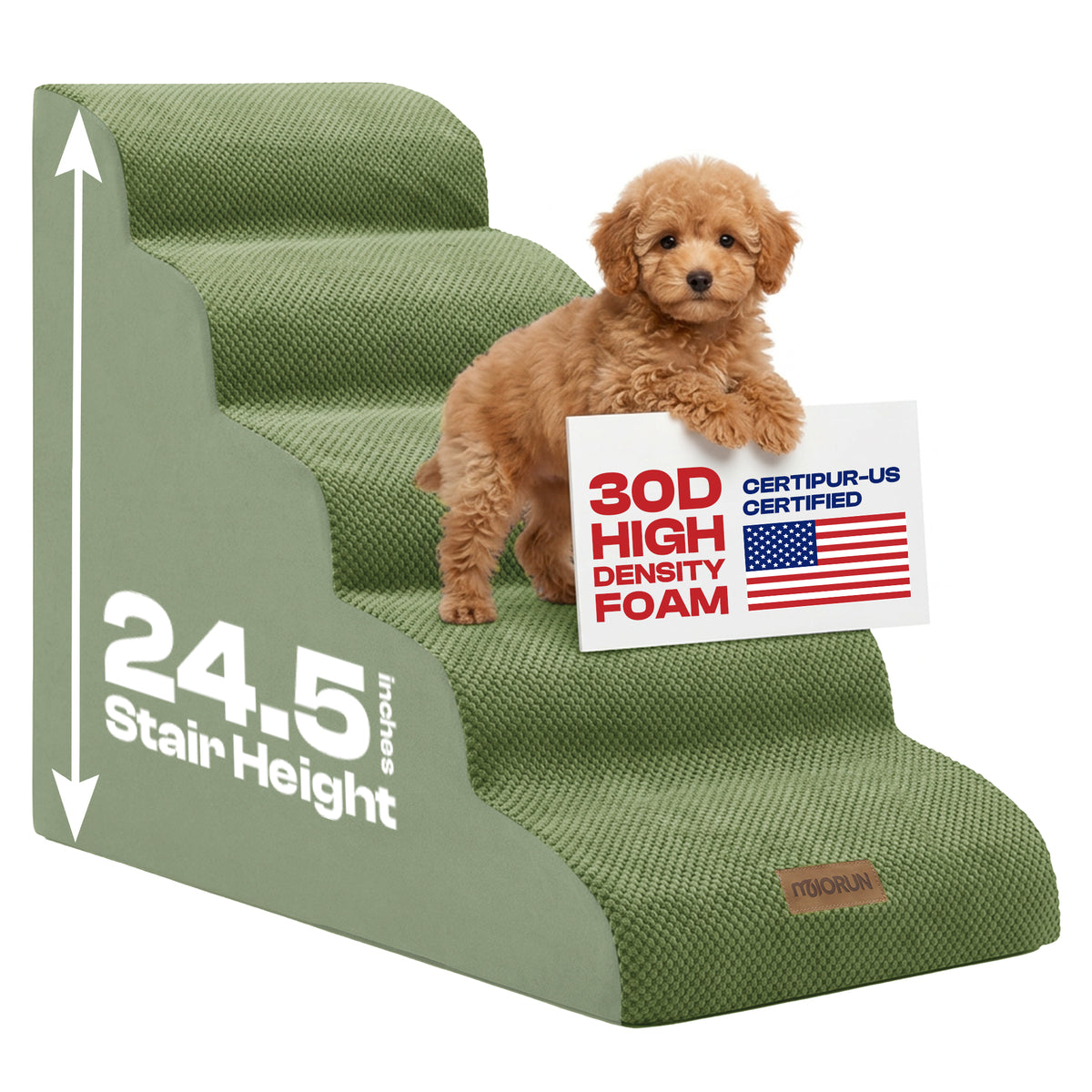 Curved 5-step Dog Stairs