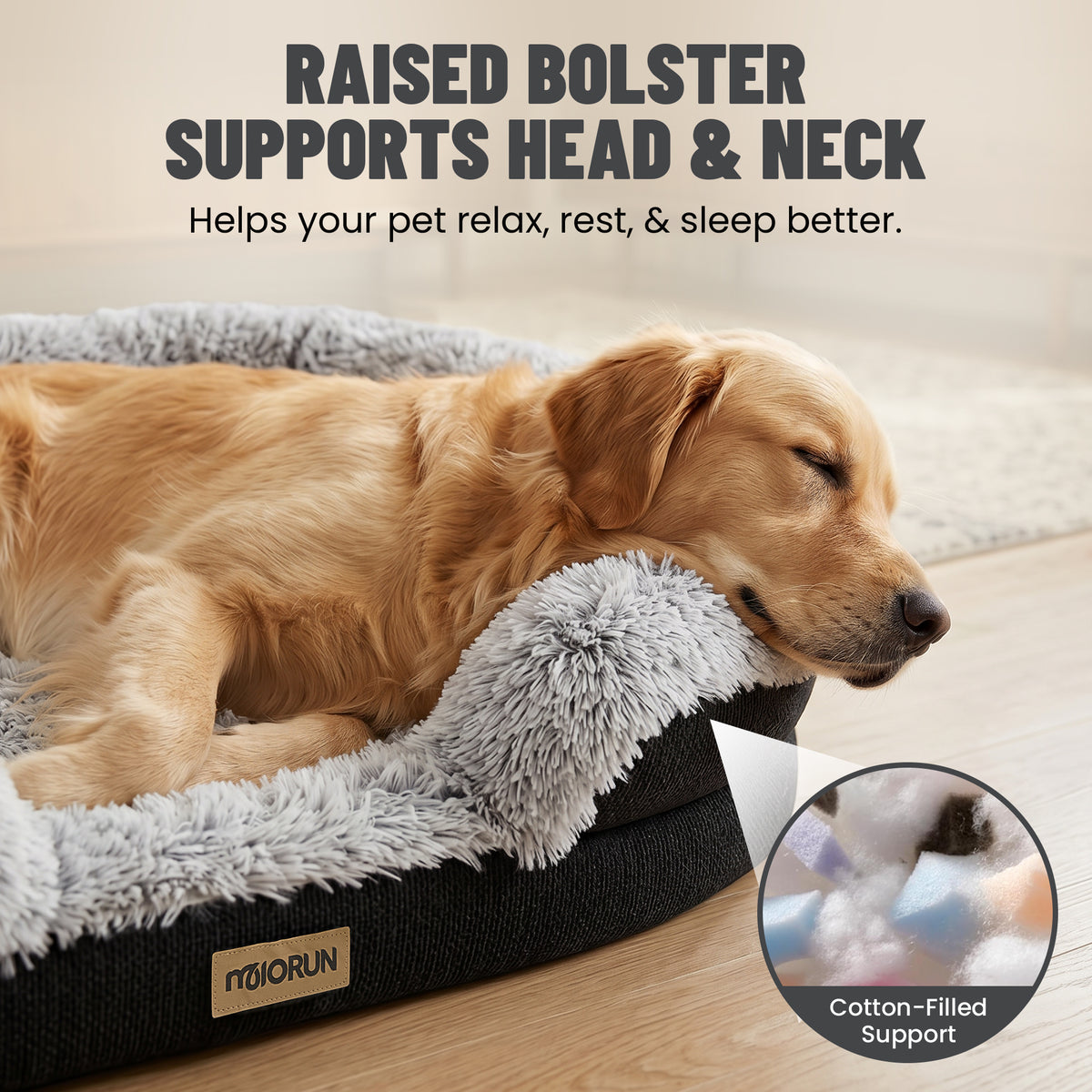 Fluffy Orthopedic Dog Bed-Gray