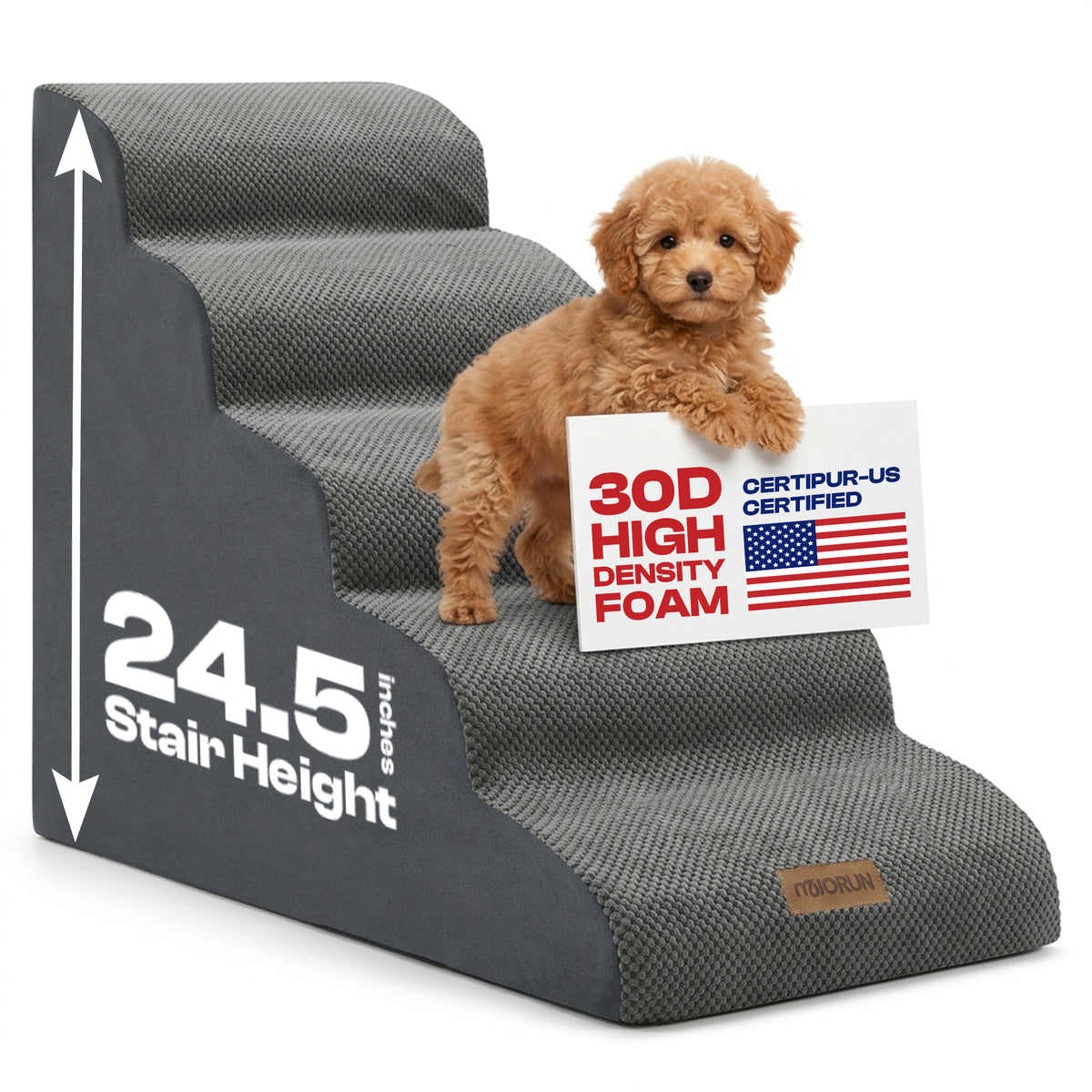 Curved 5-step Dog Stairs