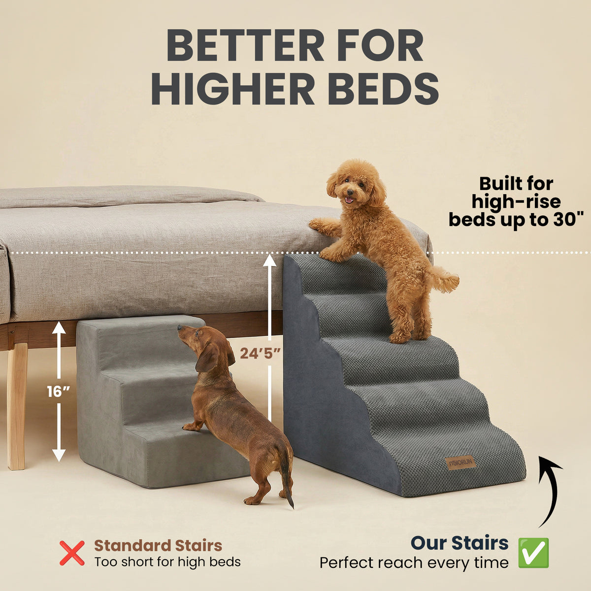 Curved 5-step Dog Stairs