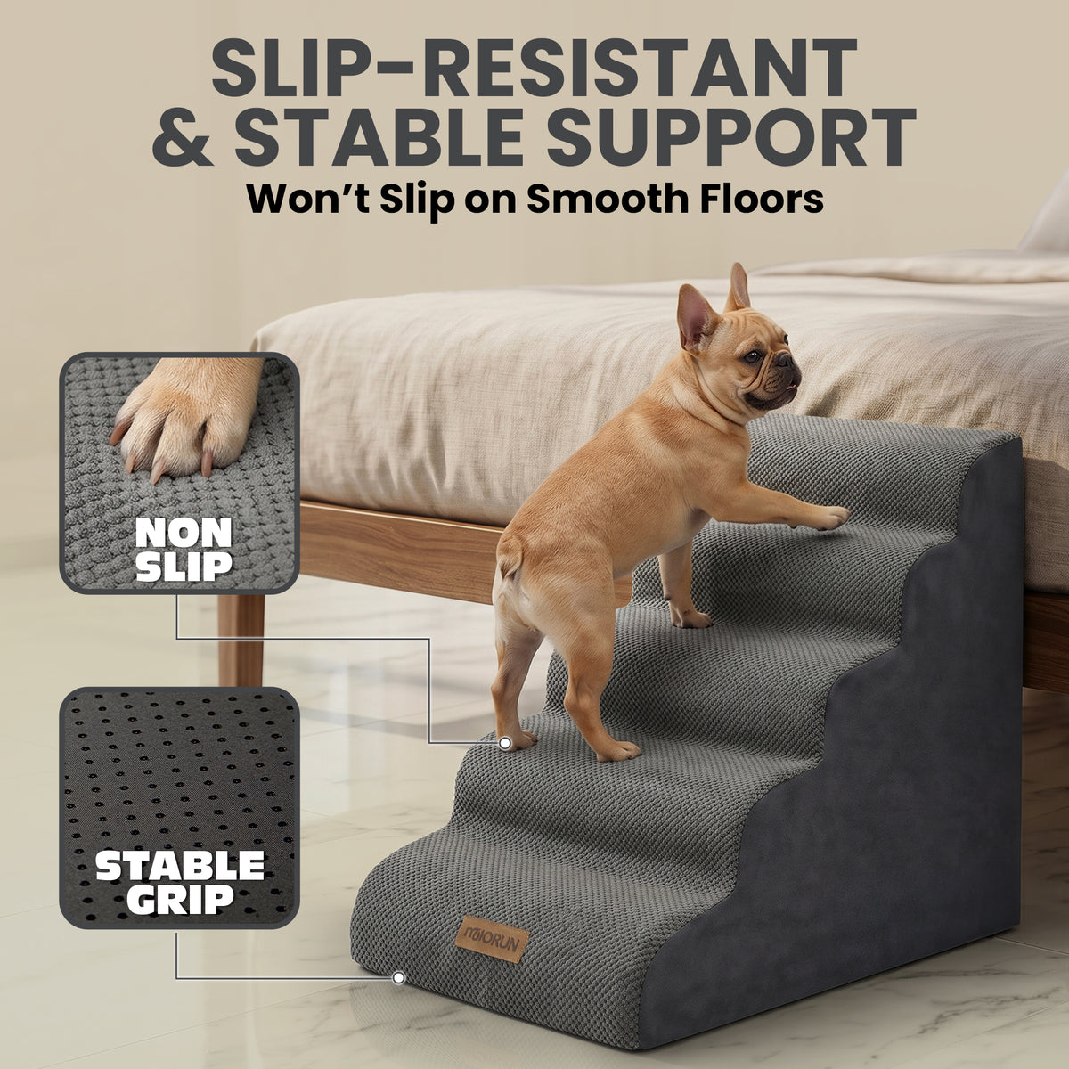 Curved 5-step Dog Stairs