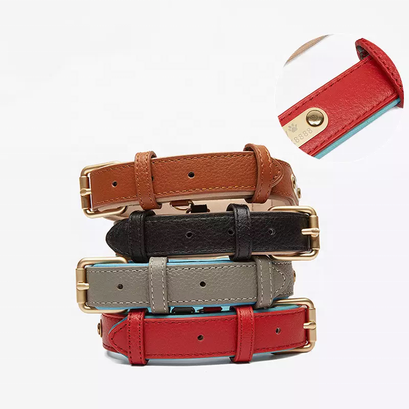 Soft Genuine Leather Dog Collar