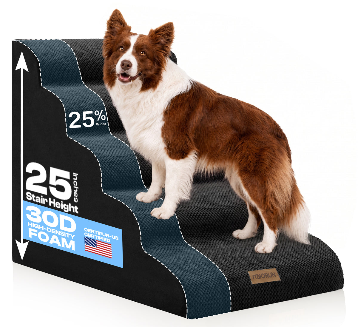 Extra Wide 5-Step Dog Stairs