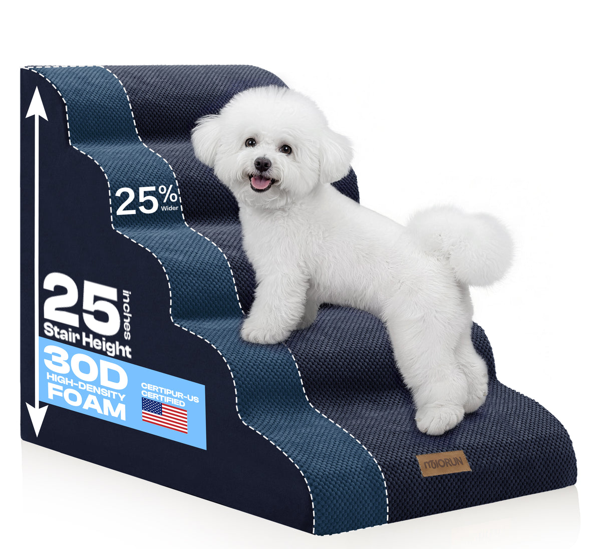 Extra Wide 5-Step Dog Stairs