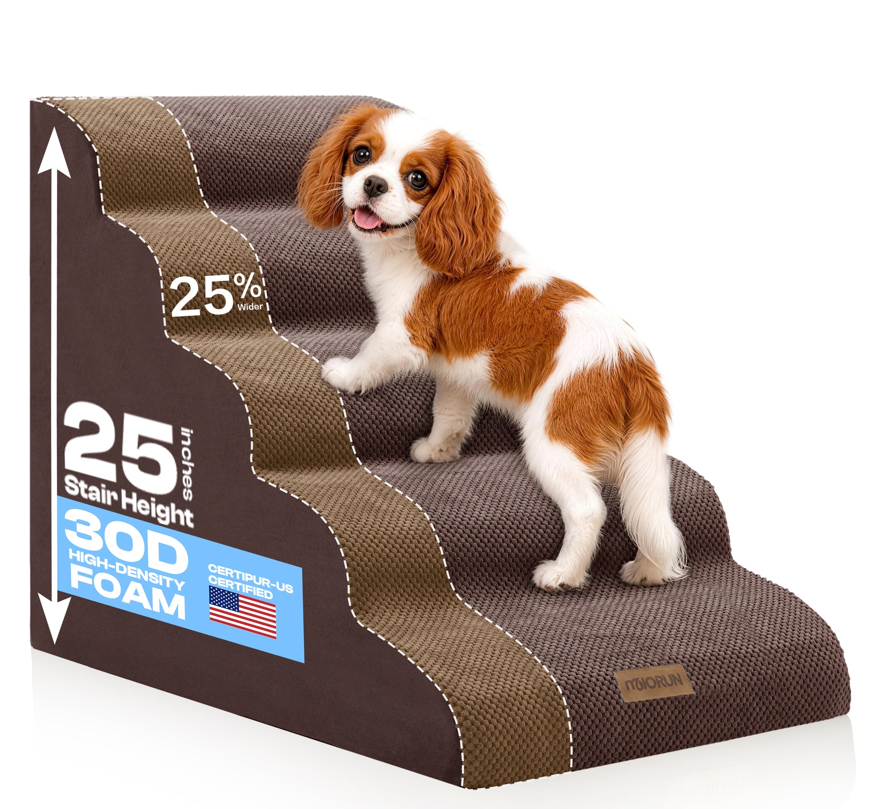 Extra Wide 5-Step Dog Stairs
