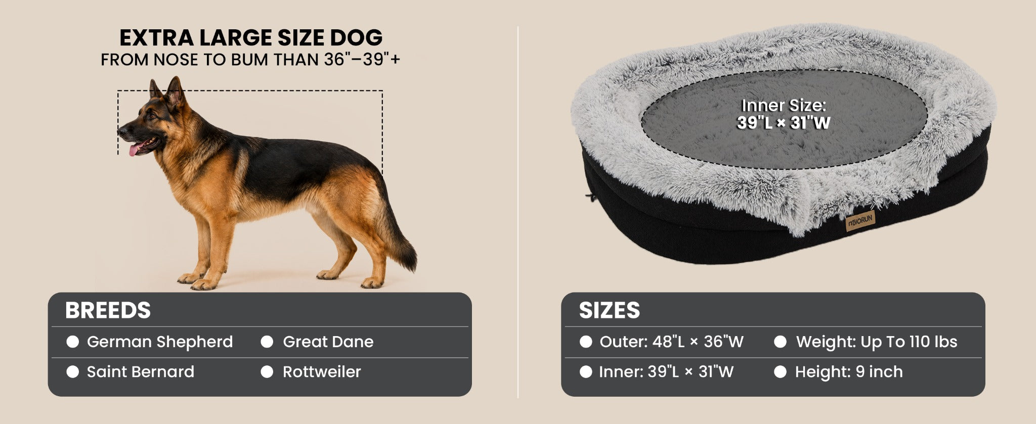 Extra large size guide